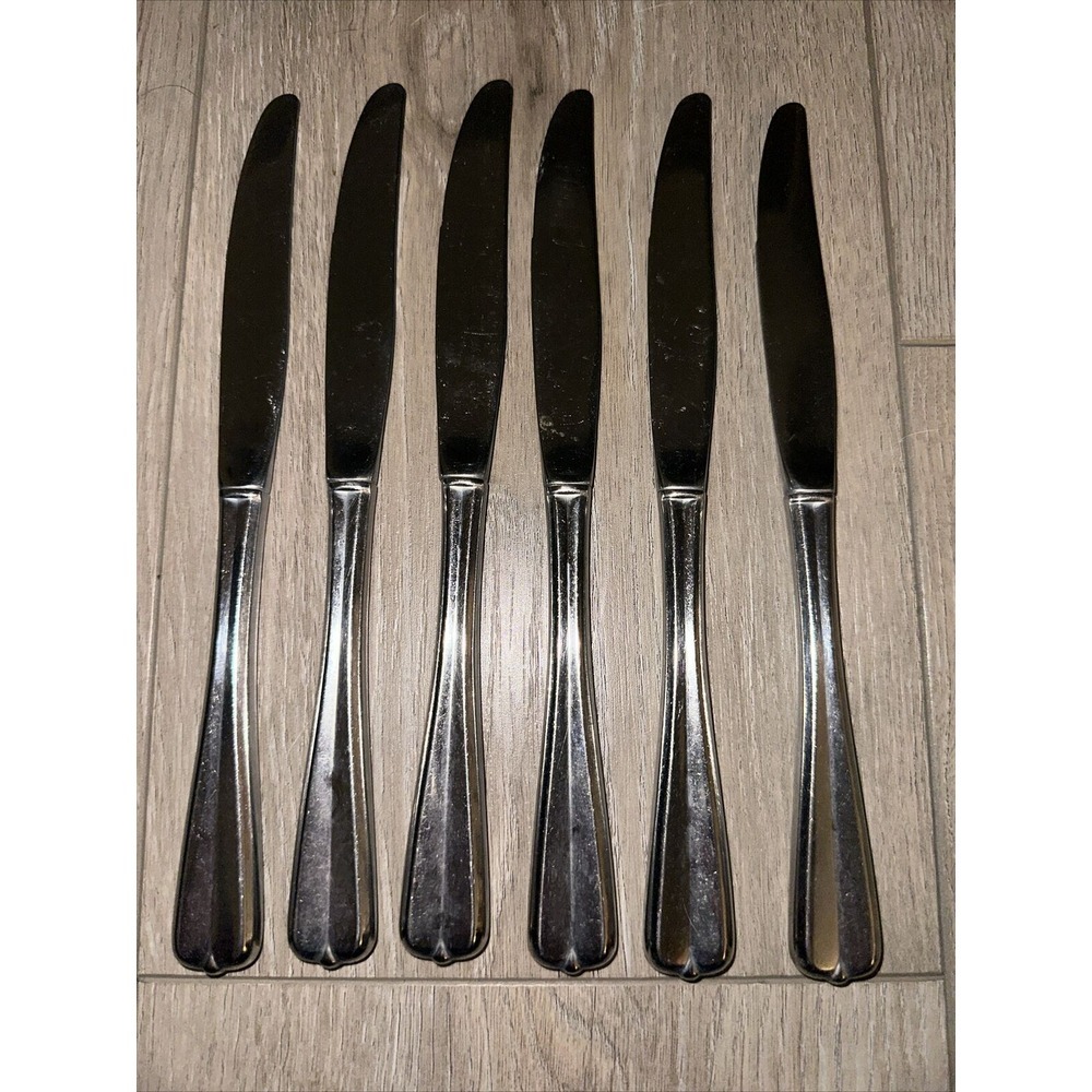 6 STAINLESS STEEL SILVERWARE FLATWARE ONEIDA GALA‎ IMPULSE DINNER KNIVES